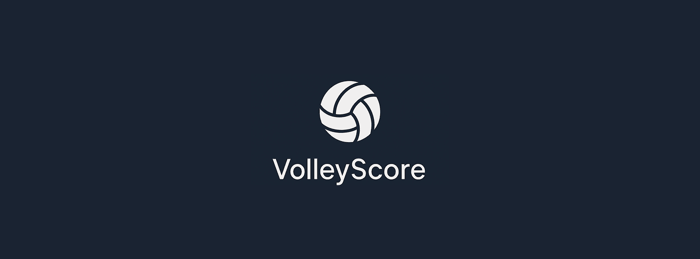 Volleyscore volleyball scoreboard app interface showing match score and controls